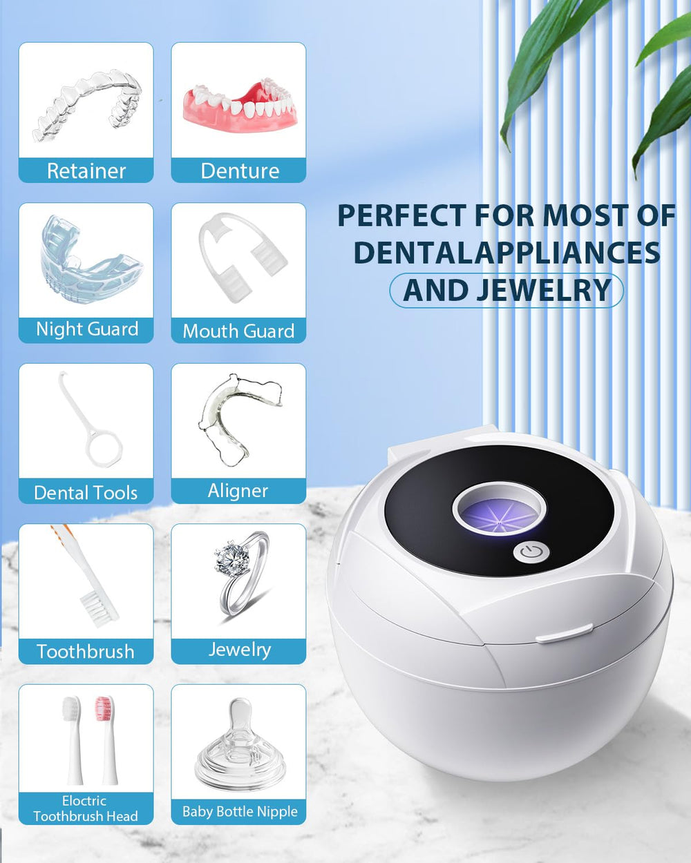 Four 254nm UV lights for deep cleaning