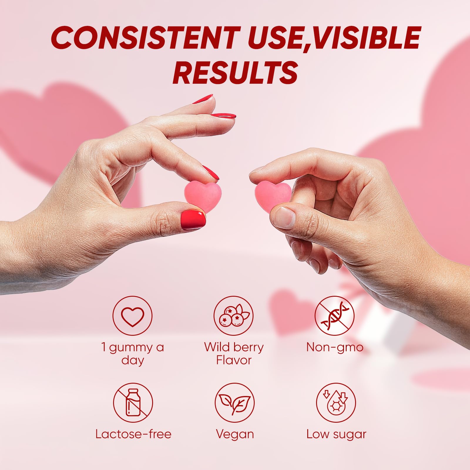 Illustrated benefits for hair, skin and nails