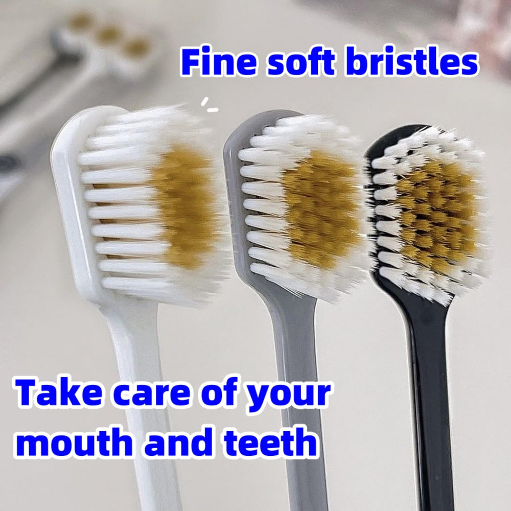 Three-pack adult toothbrush set with gift-box packaging