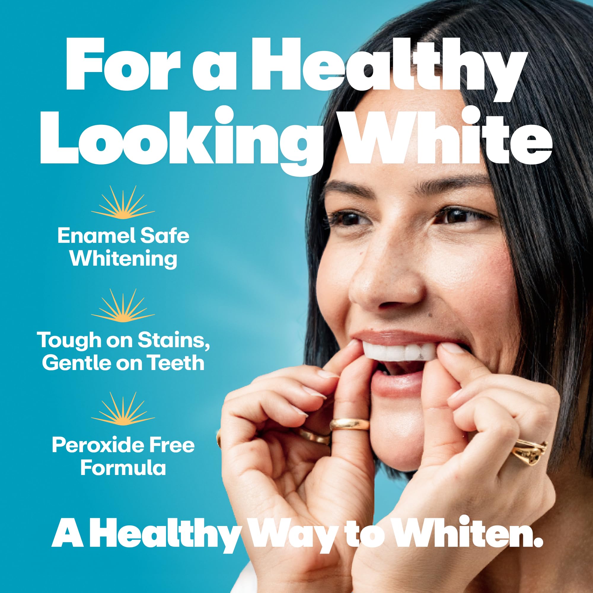 Peroxide-free tooth whitening strips
