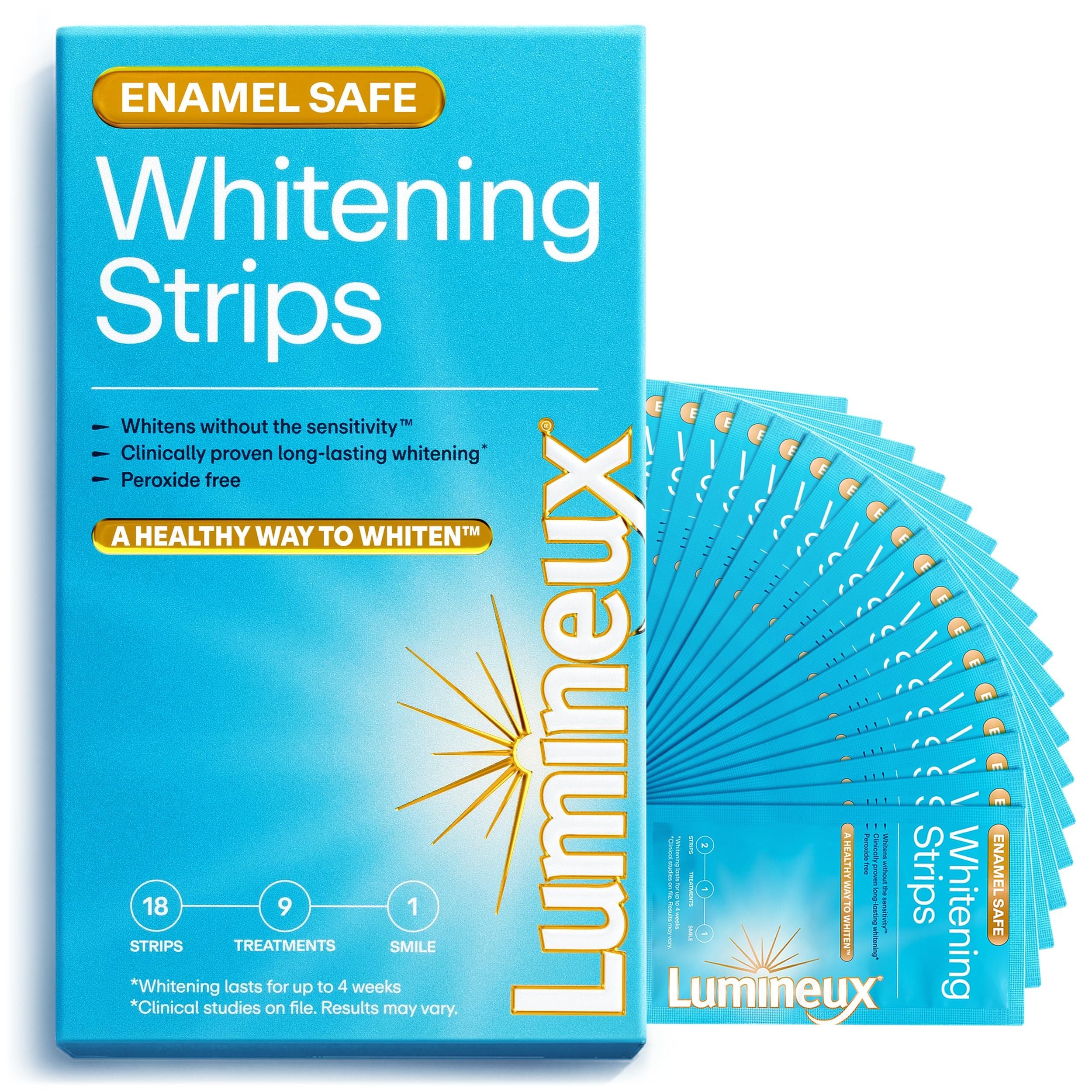Lumineux Teeth Whitening Strips Kit with 9 treatments