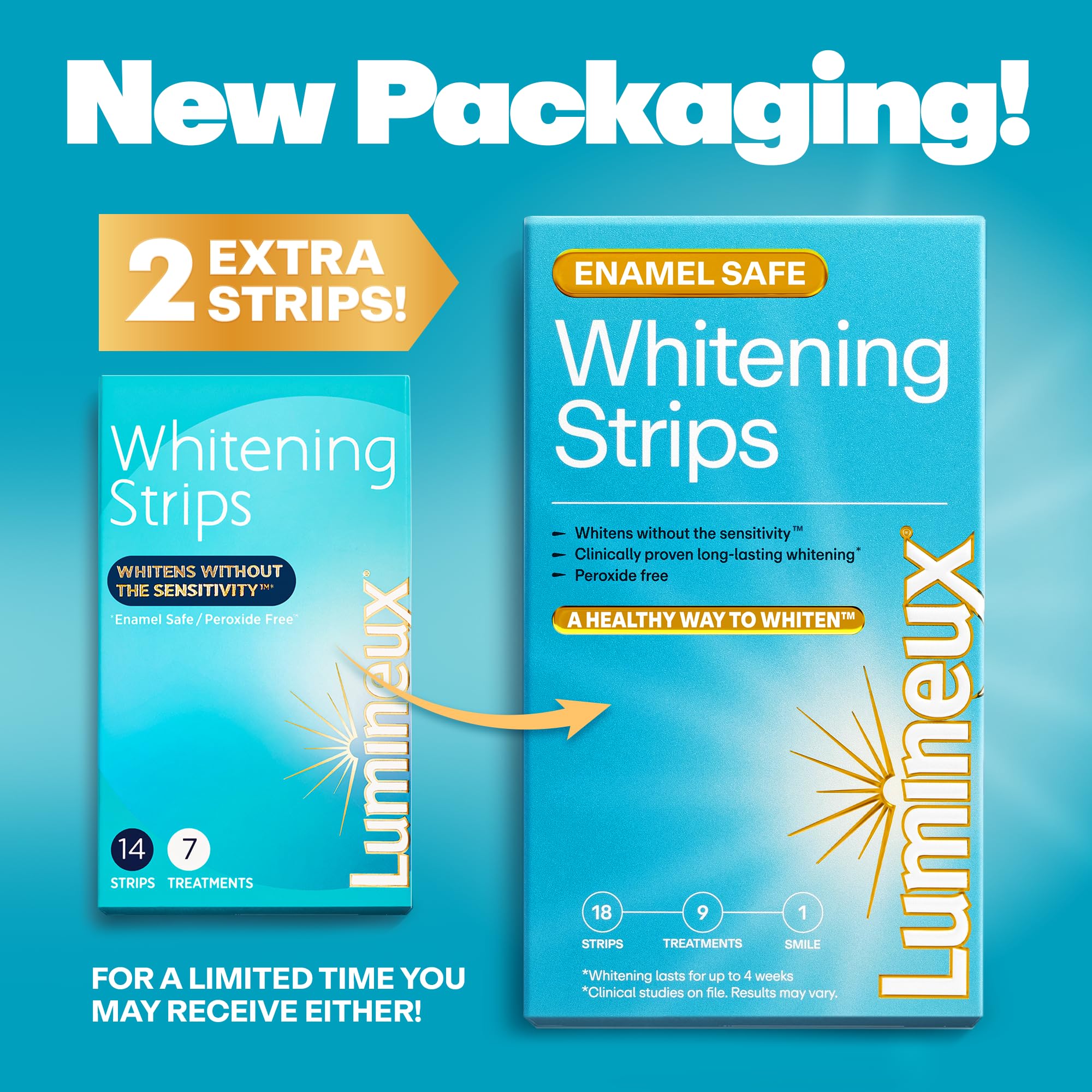 Lumineux whitening strips and toothpaste included in the starter set