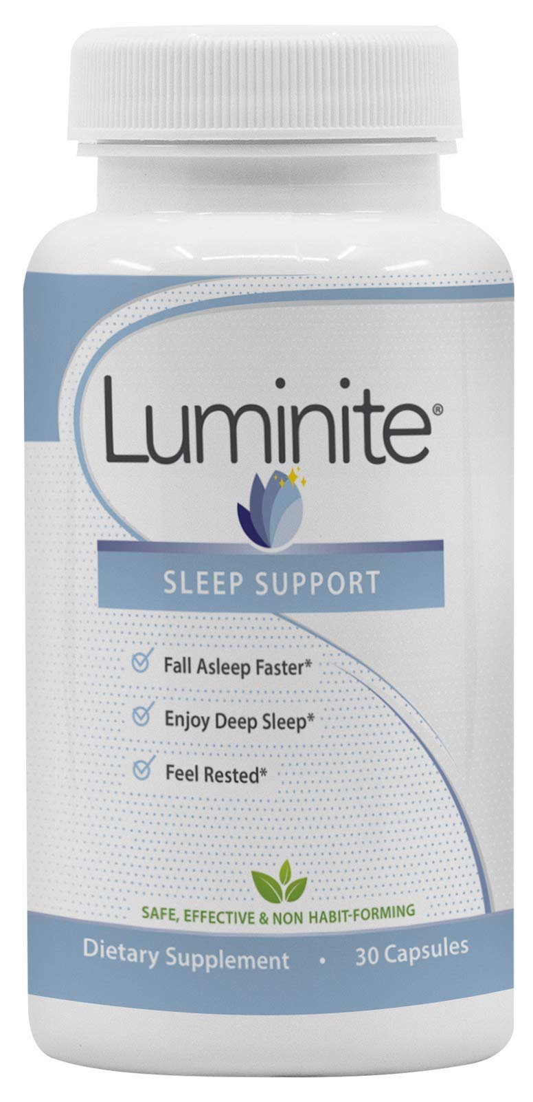 Close-up of Luminite Sleep Support capsules