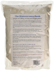 Close-up of Lumino Home diatomaceous earth powder showing near-white color