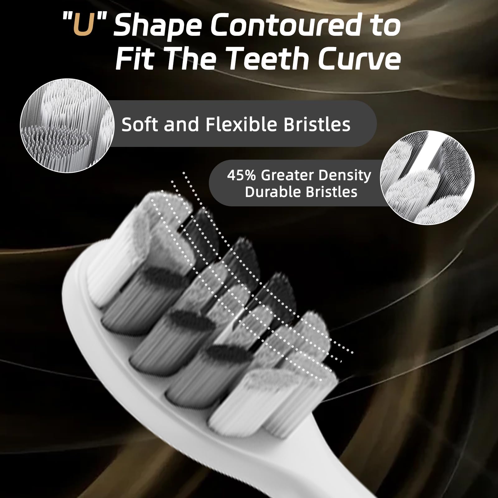Ten replacement brush heads for Lumivoid toothbrush
