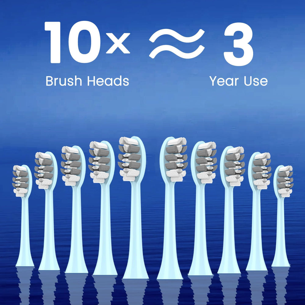 Kit of 10 replacement brush heads for Lumivoid toothbrush