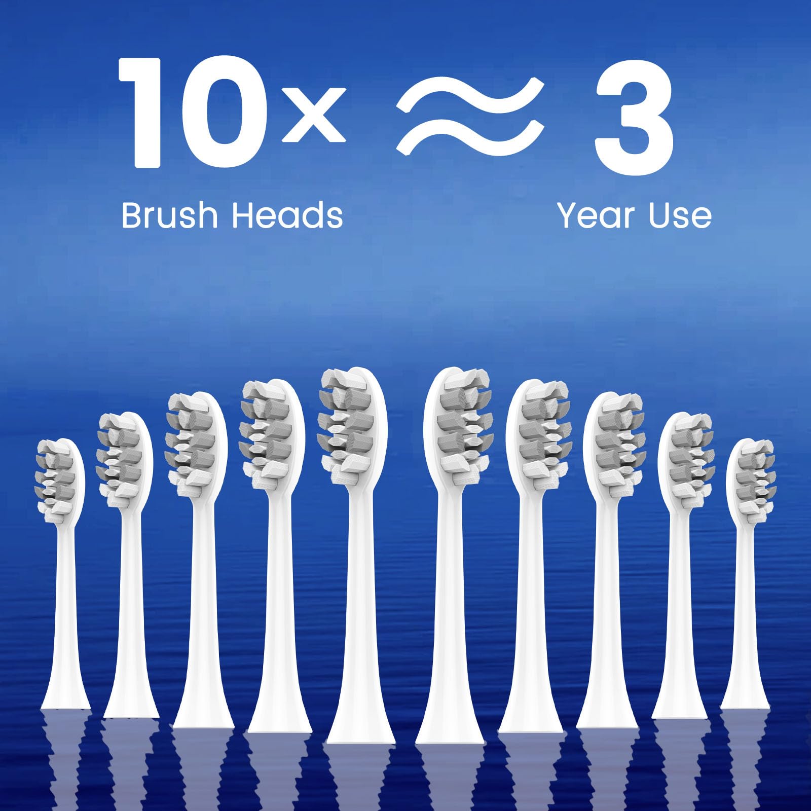 Pack of 10 replacement brush heads for Lumivoid