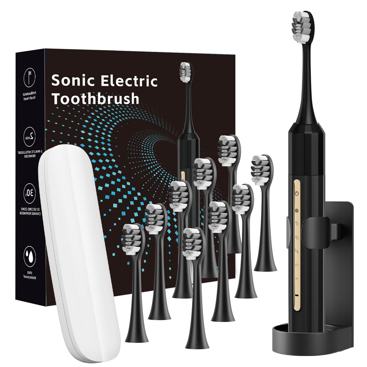 Lumivoid Sonic Toothbrush Black – front view