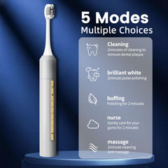 Lumivoid Sonic Electrical Toothbrush components in silver