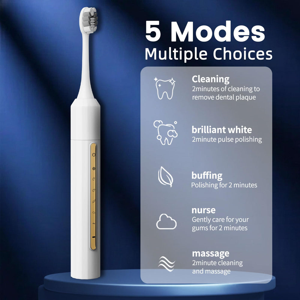 10 replacement brush heads included for Lumivoid toothbrush