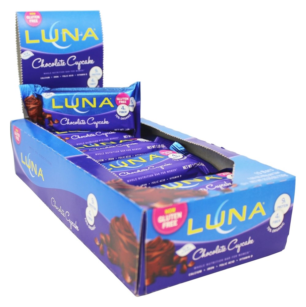 LUNA Bar Chocolate Cupcake multi-pack suitable for lunchboxes.