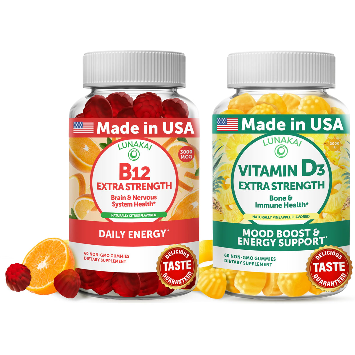 Lunakai B12 & D3 Gummies Bundle packaging – front view