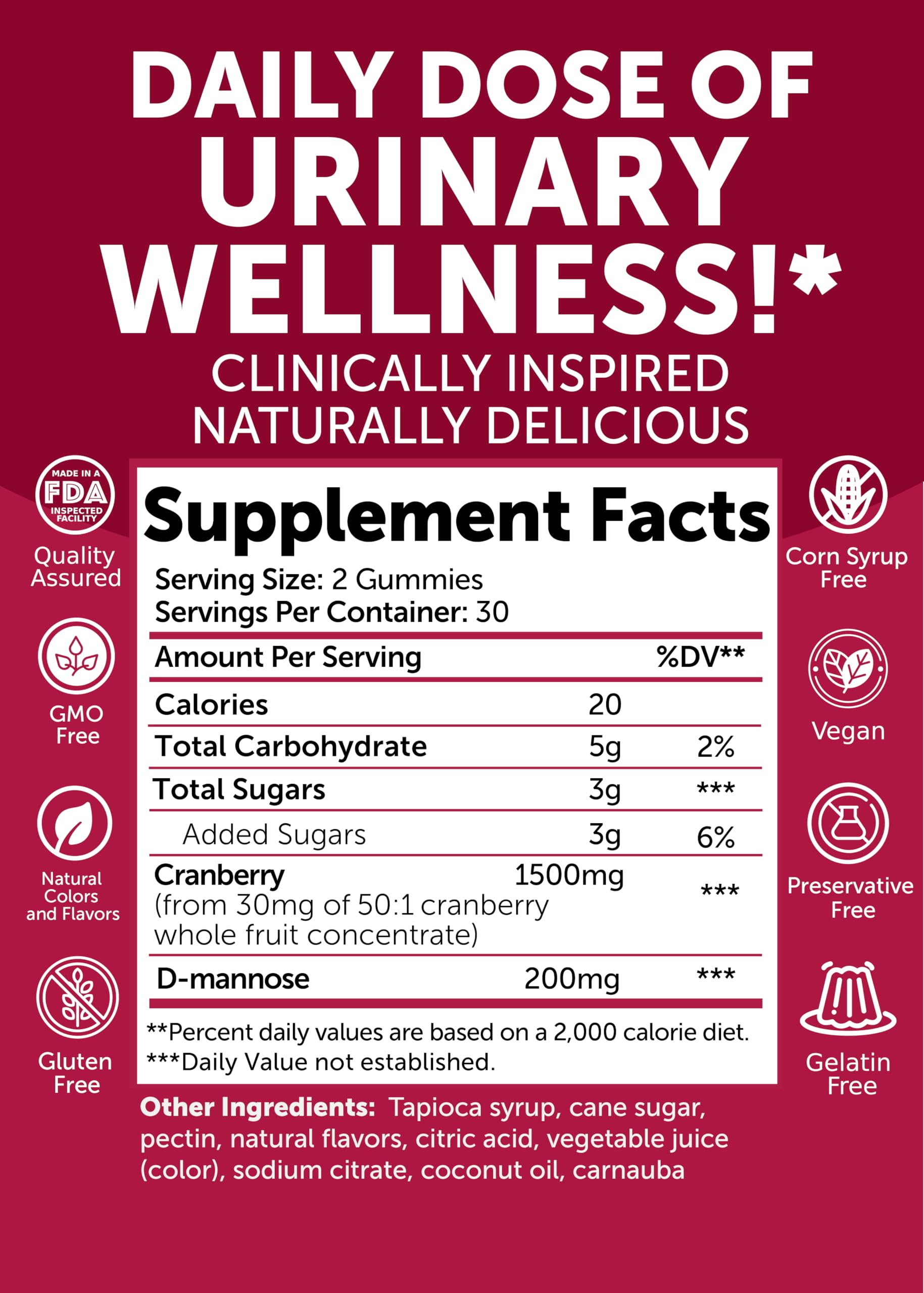 D-Mannose boost in Lunakai Cranberry Gummies