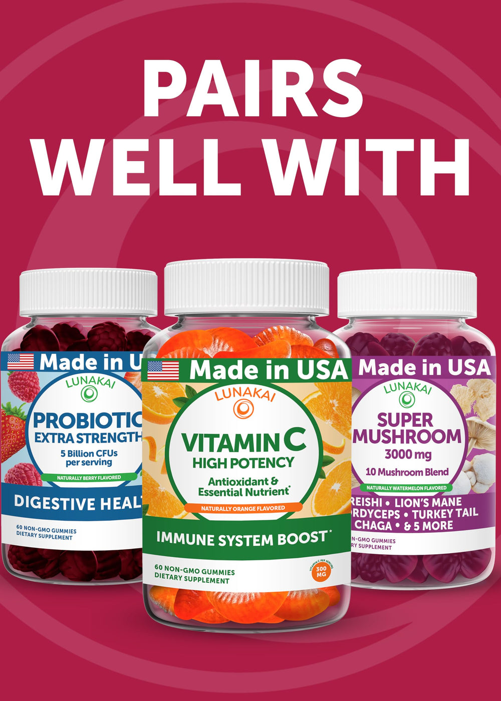 Made in Australia Lunakai Cranberry Gummies packaging