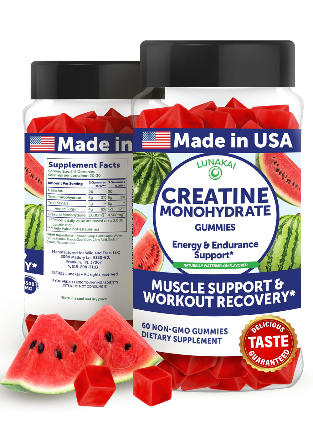 Lunakai Creatine Gummies 60ct packaging