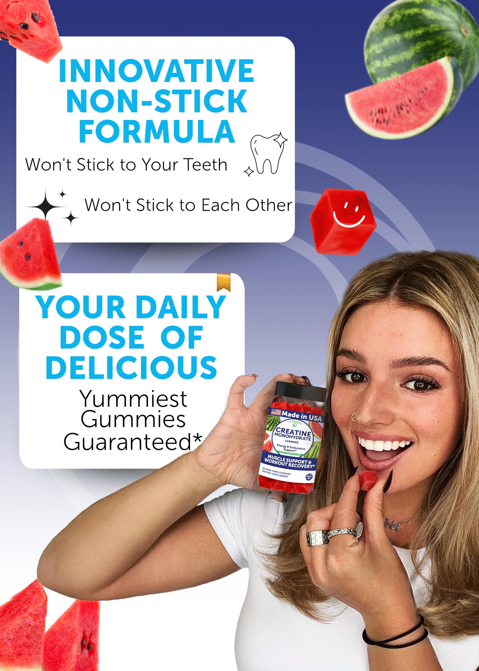 Lunakai creatine gummies ready to eat for on-the-go use