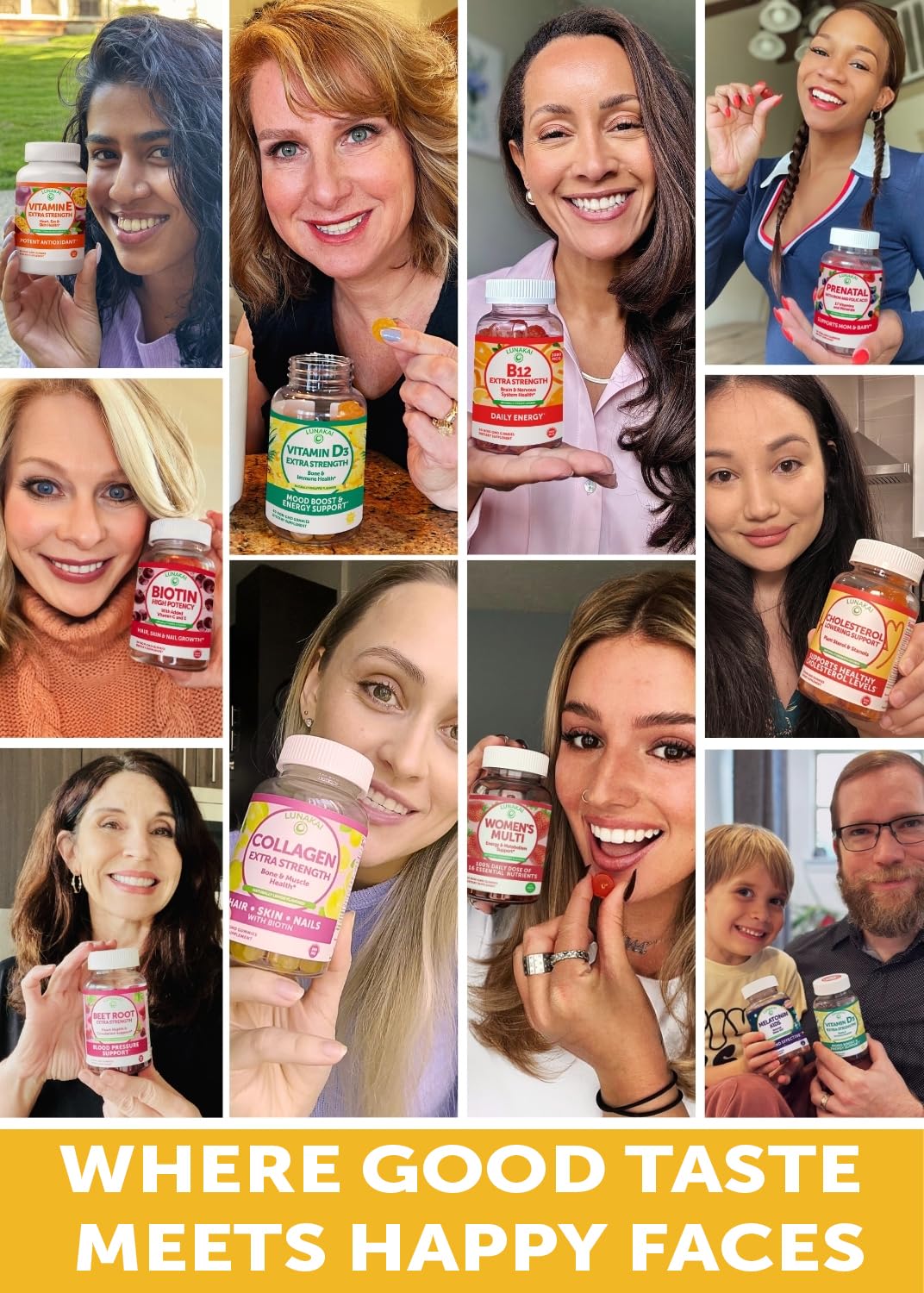 Nutrition facts and ingredients panel for Lunakai D3 gummies