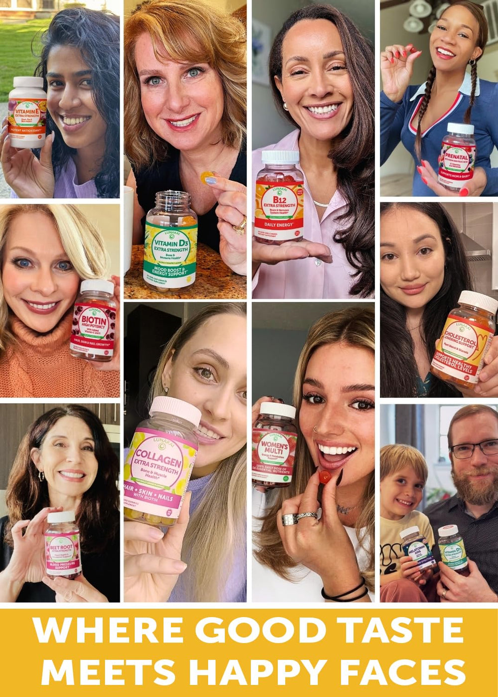 Nutrition facts and ingredients panel for Lunakai D3 gummies