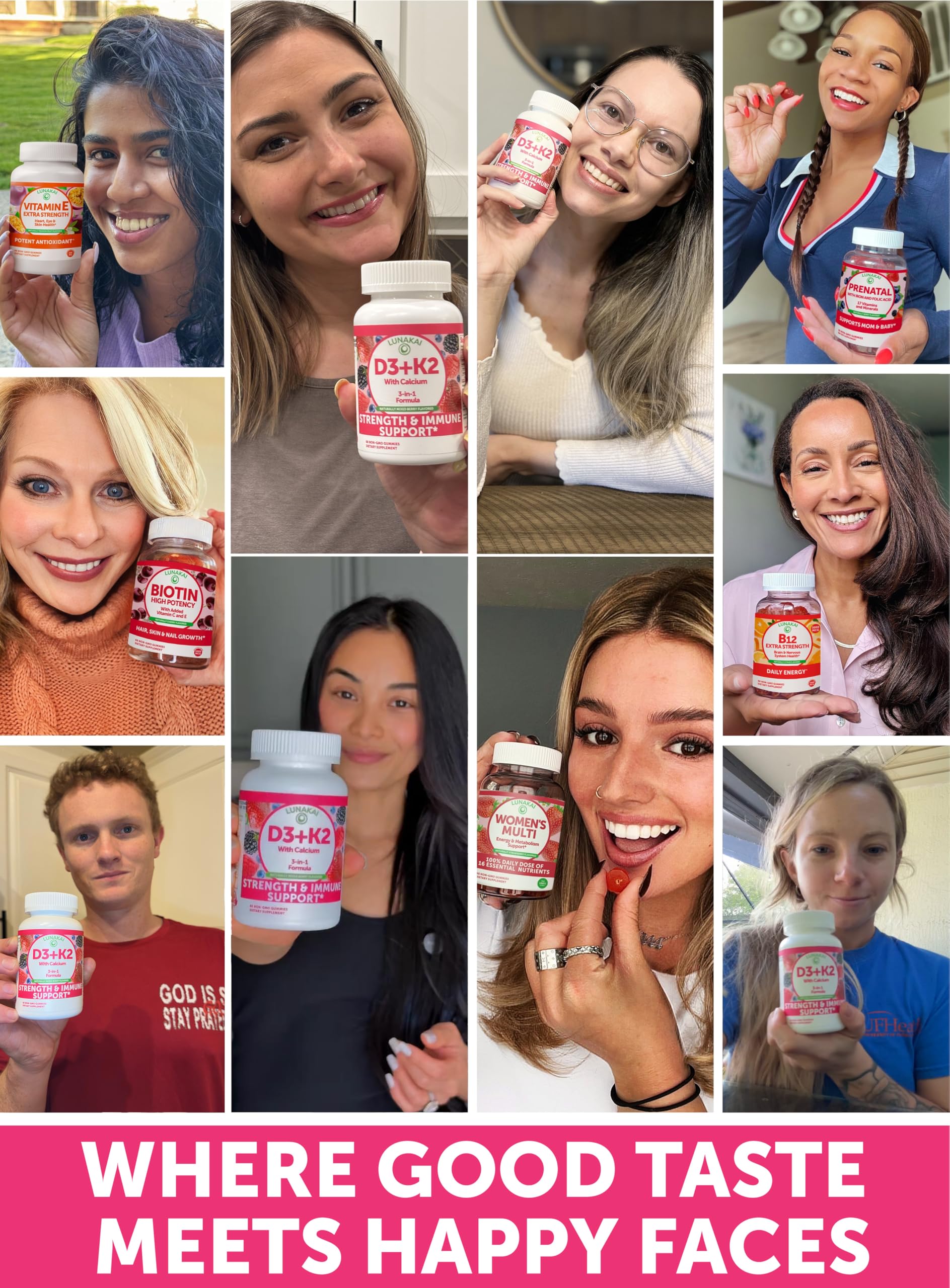 Lunakai gummies with Vitamin D3 and K2 supporting immune health