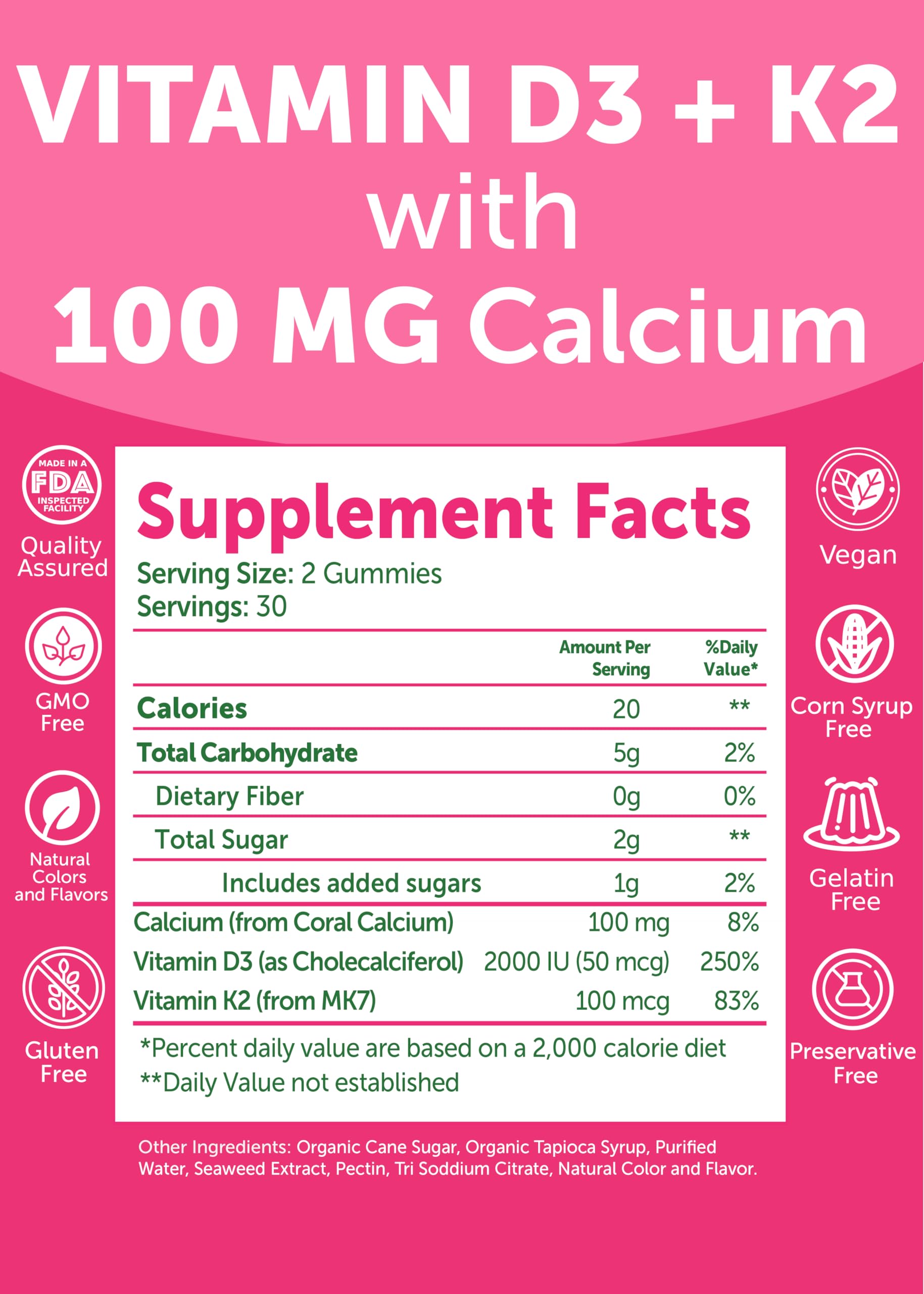 Vegan and non-GMO Lunakai D3 K2 gummies