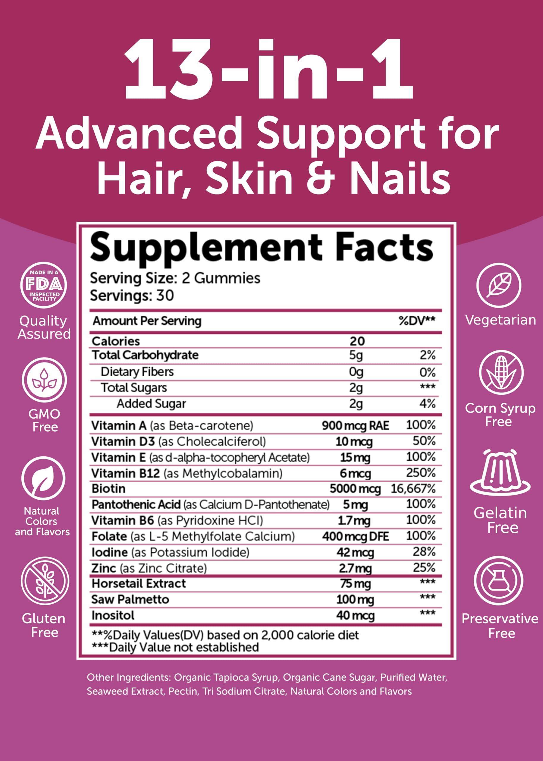 Chewable hair growth vitamins for women and men