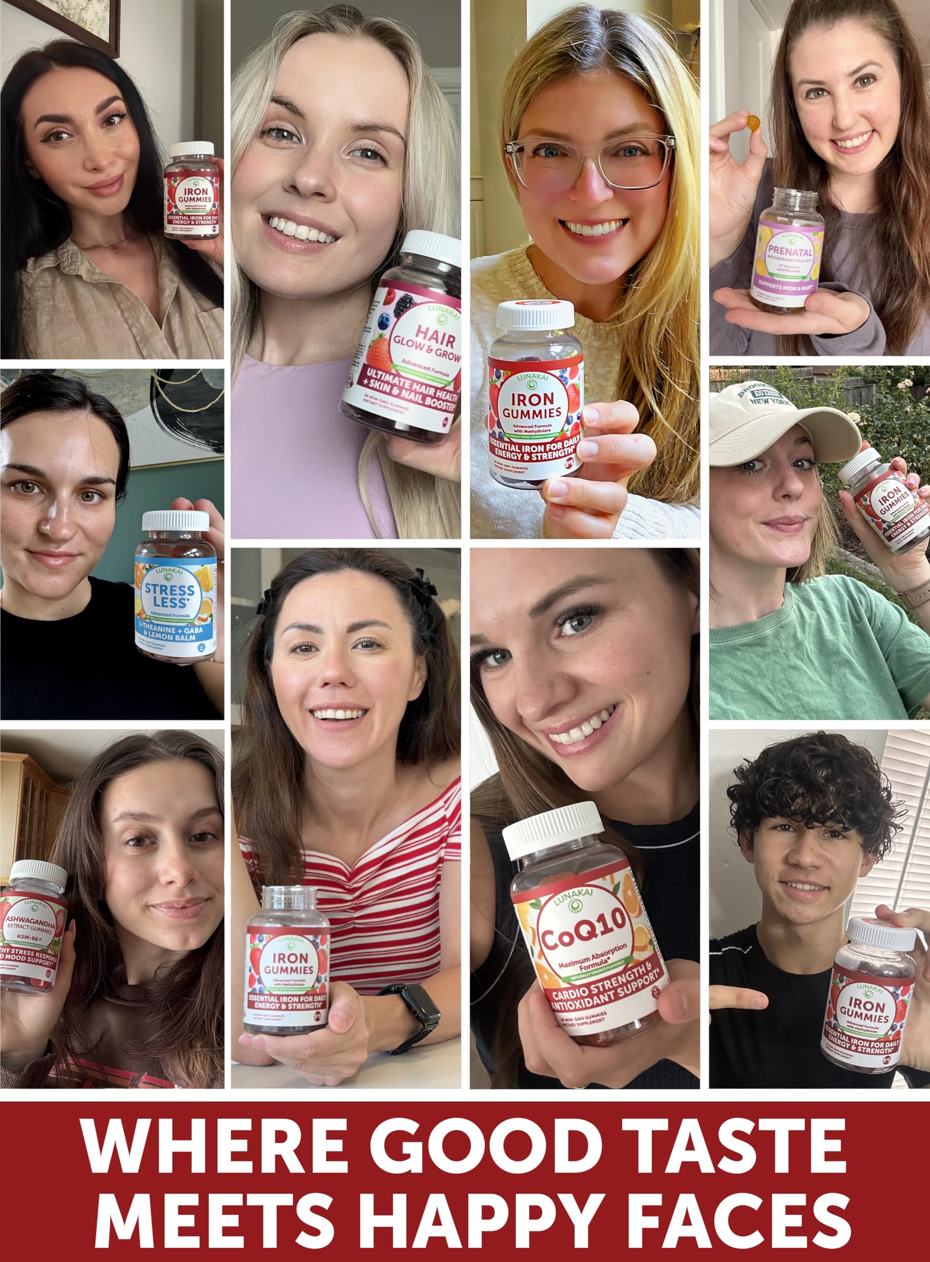 Lunakai 60-count iron gummies packaging