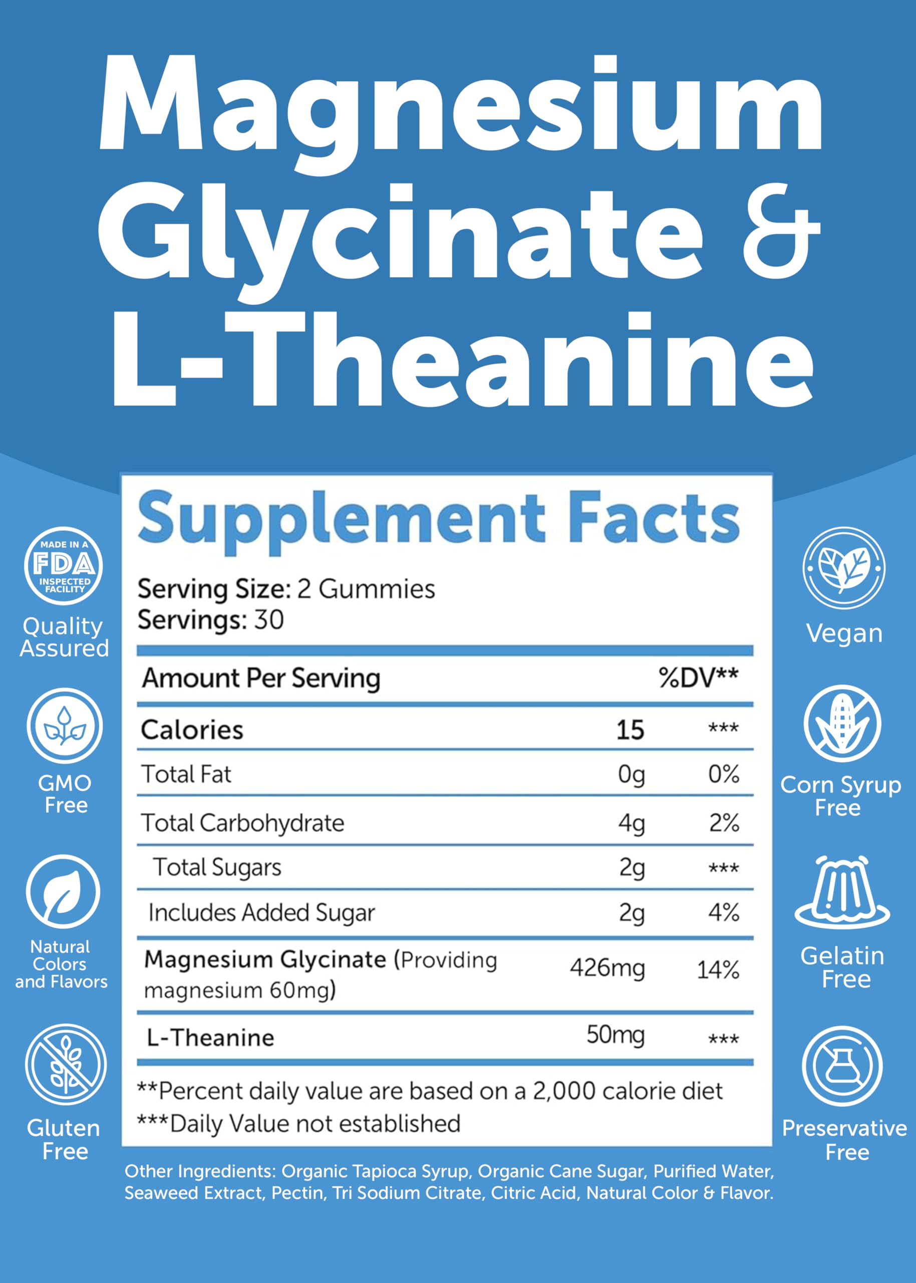 Delicious tropical-flavored magnesium glycinate gummies