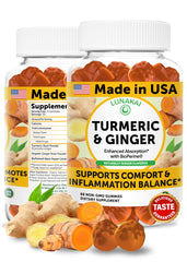 Lunakai USA Made Turmeric Gummies with Ginger & BioPerine – 60 count bottle