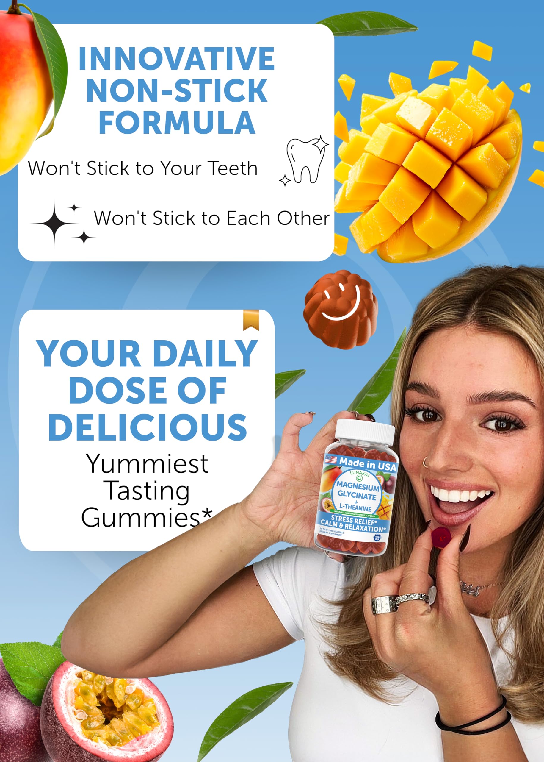 Proudly made in the USA magnesium glycinate gummy supplement