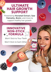 Pack shot of Lunakai USA Made Hair Gummies 60 count