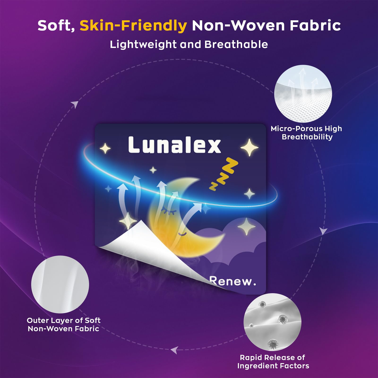 Applying Lunalex sleep patch to neck for discreet wear