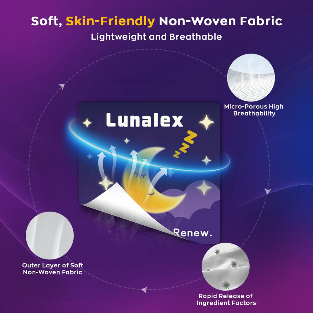 Applying Lunalex sleep patch to neck for discreet wear