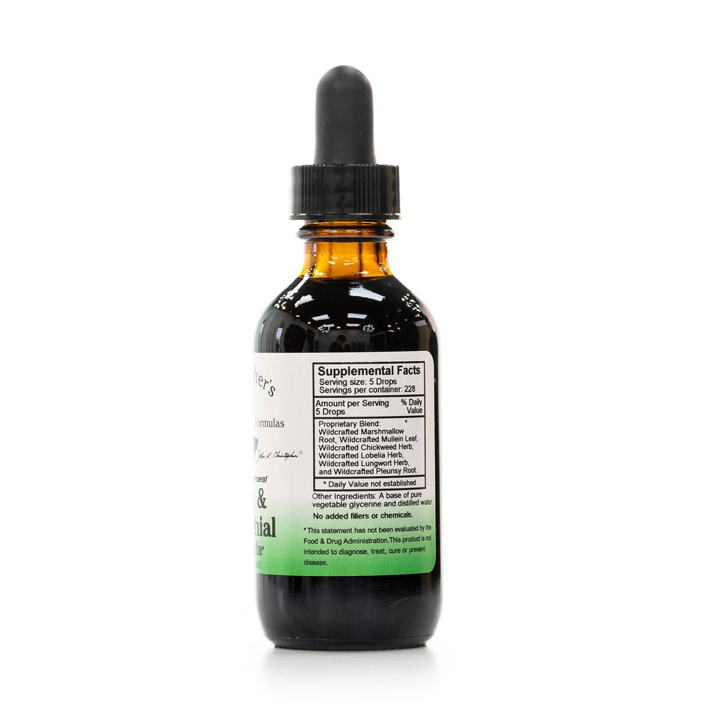 Lung and bronchial formula bottle and label