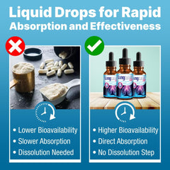 Lung Clear Pro dropper dispensing drops into a glass