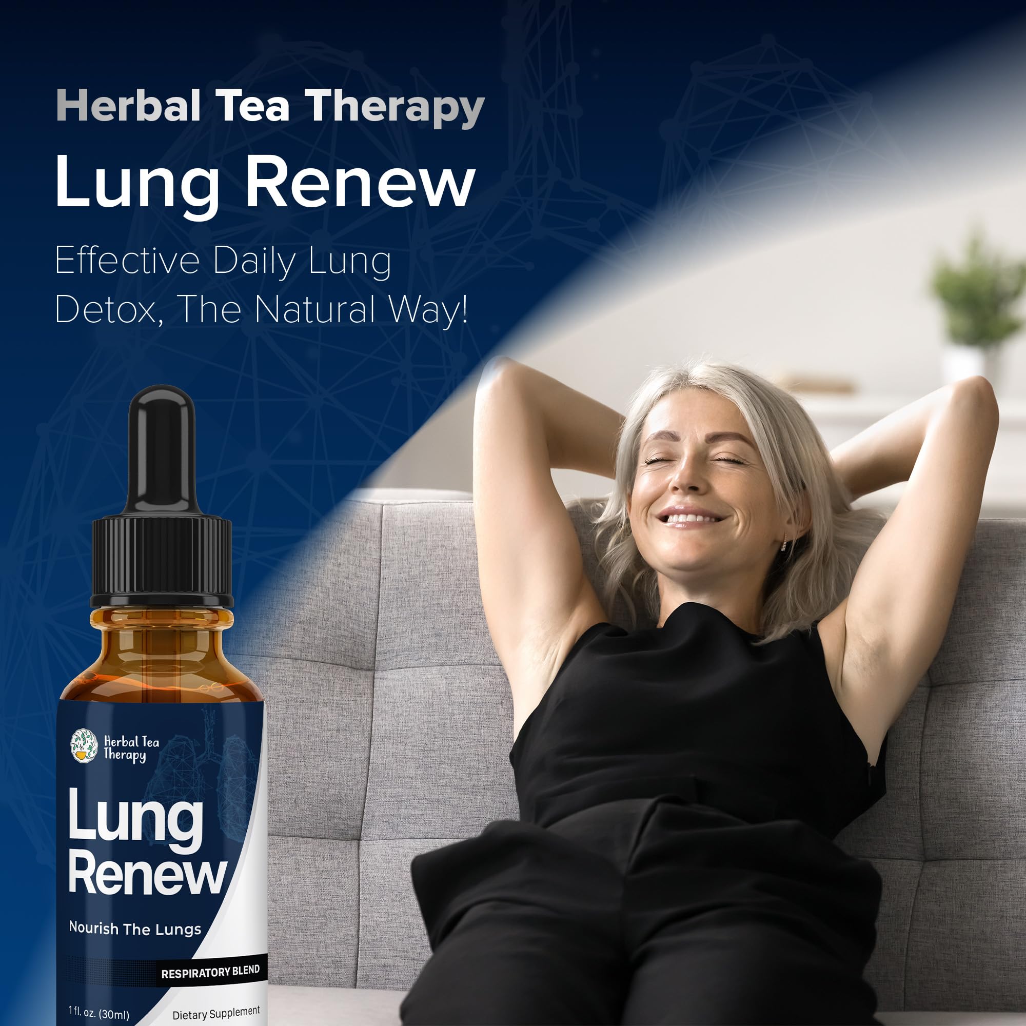 Graphic illustration of lungs and herbal detox concept.
