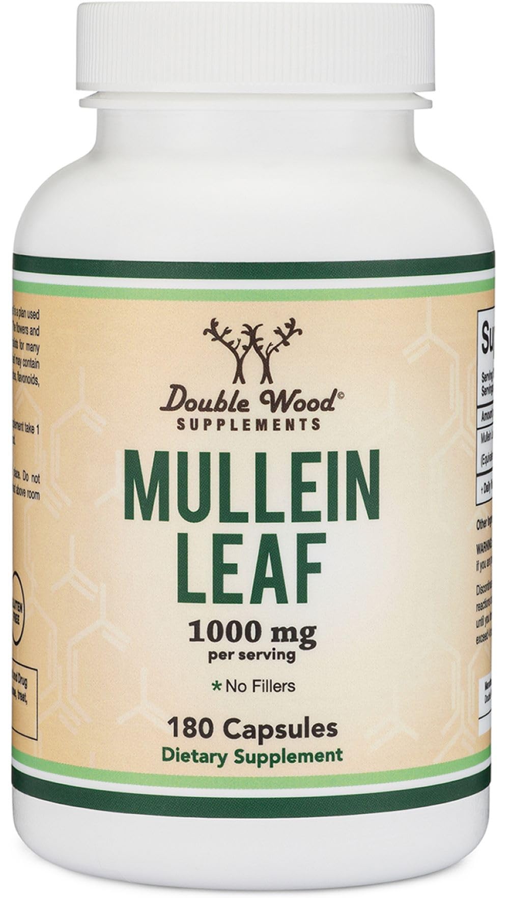 Lung health concept with mullein capsules on a clean background