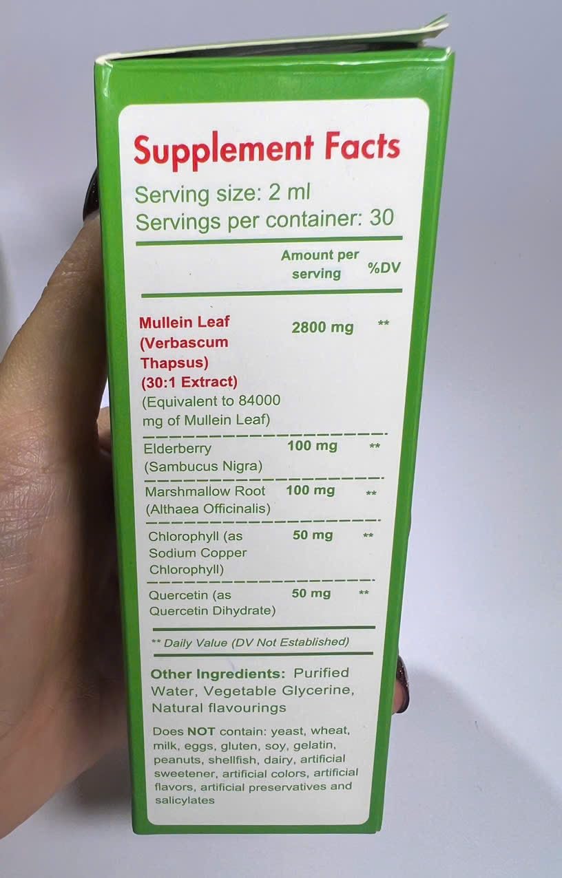 Lung health concept with drops and green leaves