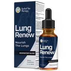 Bottle of Lung Renew Mullein Drops with Peppermint, Thyme, and Mullein Leaf Extract