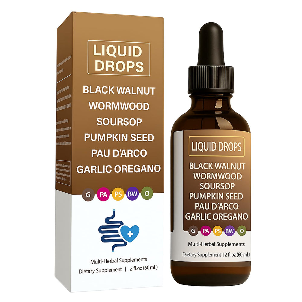 Front view of Luooin Vello Gut Cleanse Drops 60mL bottle