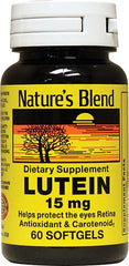 Lutein 15mg softgels bottle with label – close-up