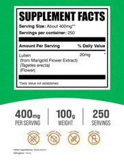 Lutein 20mg per serving powder from marigold flower extract