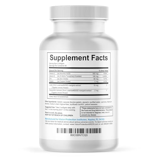 Lutein and zeaxanthin AREDS2 ingredients.