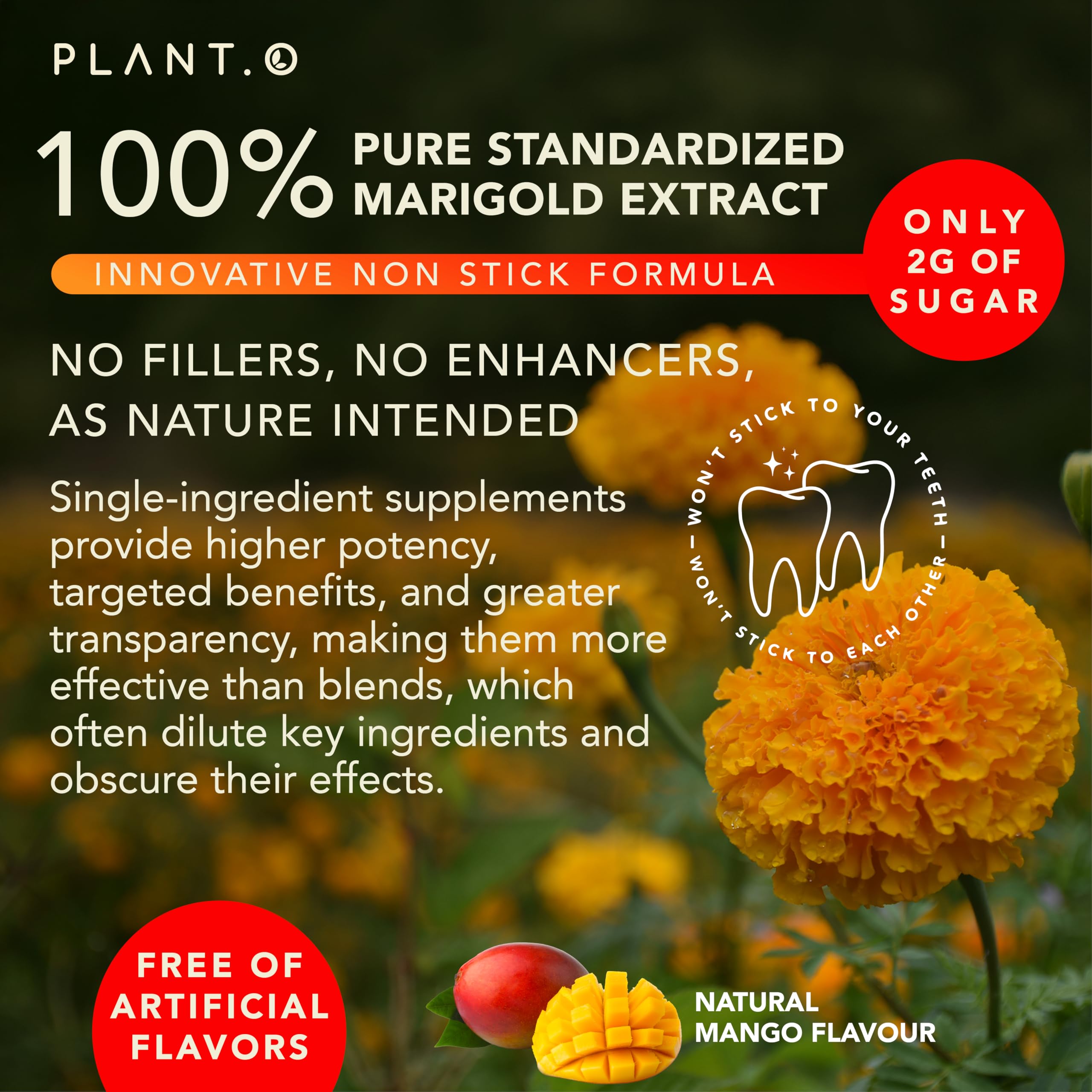 20mg lutein per gummy highlighted on label