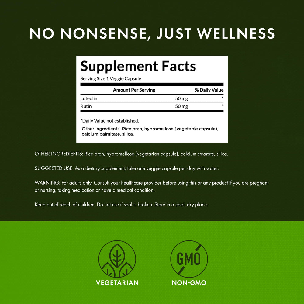 Luteolin and rutin bioflavonoids antioxidant formula