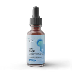 Front view of LUV Zen Drops bottle