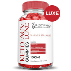 Close-up view of a single Luxe Keto ACV gummy