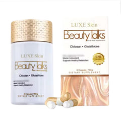 Luxe Skin Beauty Talks Chitosan Glutathione 60 caps bottle front view