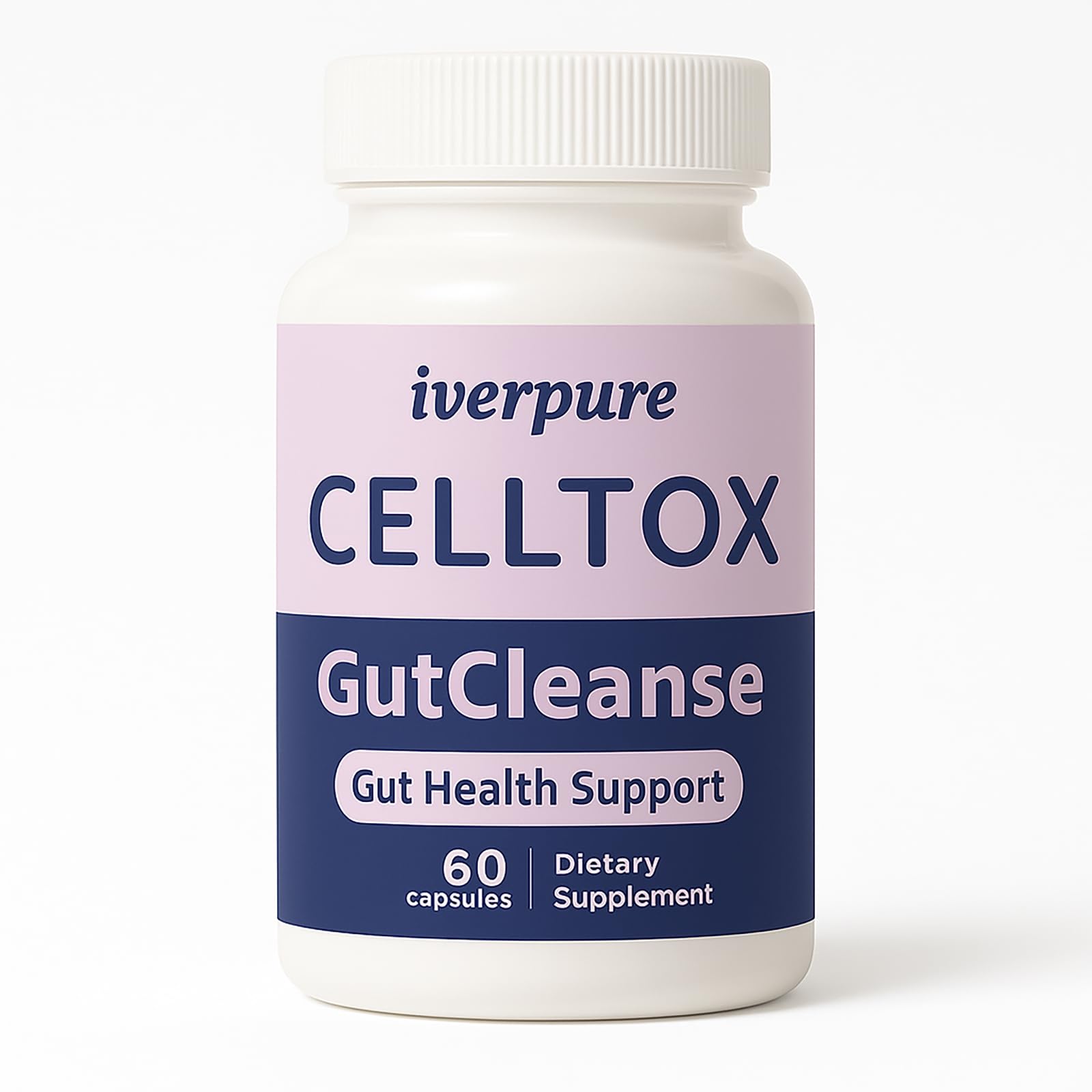 Lverpure Celltox Gut Cleanse bottle with label on white background
