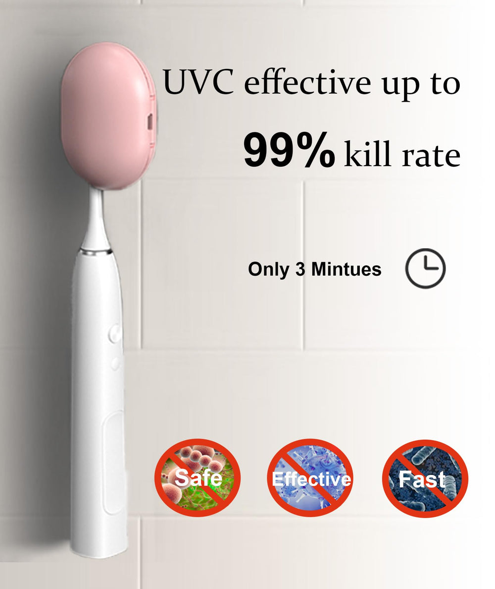 USB rechargeable travel toothbrush case with USB-B charging cable