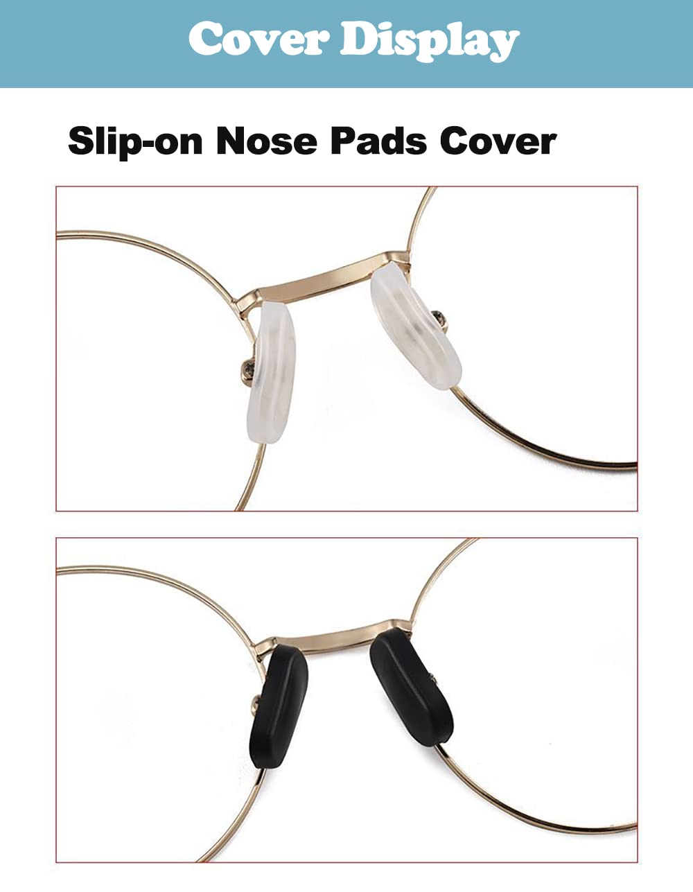 Illustration of slip-on application for eyeglasses